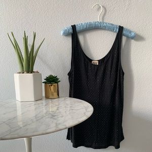 Black rhinestone Haute Hippie tank